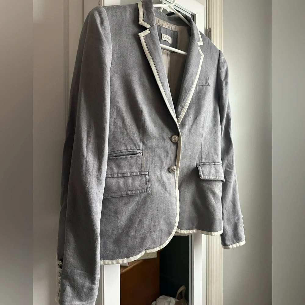 J Crew linen schoolboy jacket